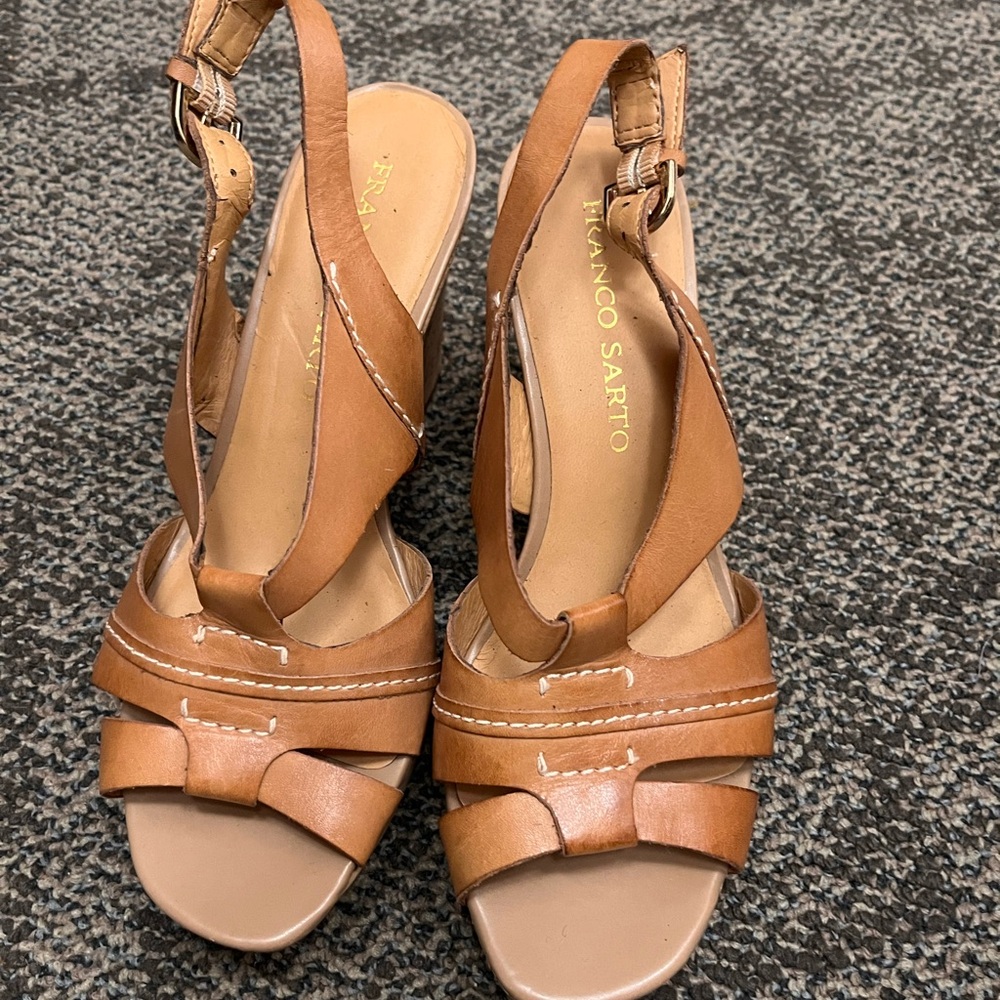 Franco Sarto Brown Strappy Sandals